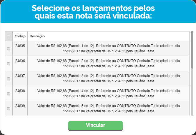 Gerando NFS-e a partir de um contrato