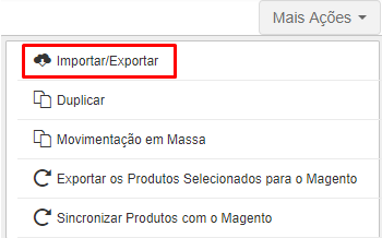 Importando cadastro de produtos para o sistema