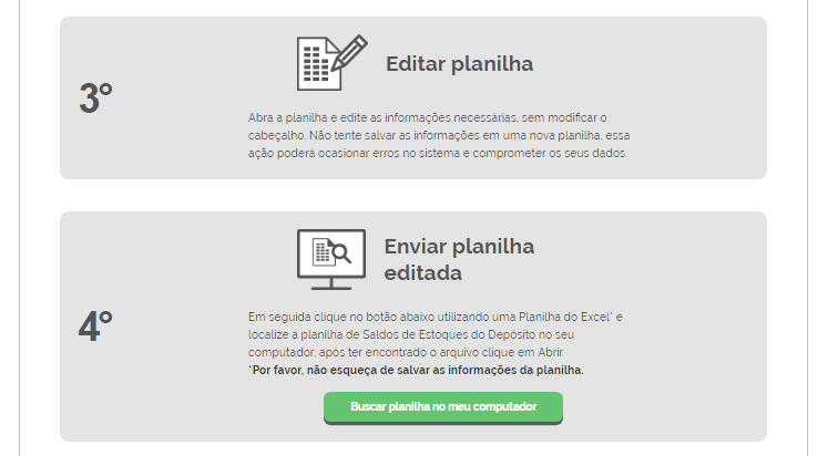Importando quantidade dos produtos para o sistema