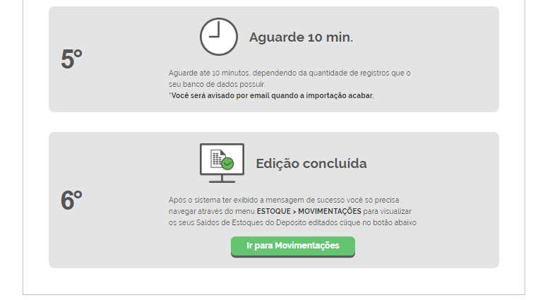Importando quantidade dos produtos para o sistema