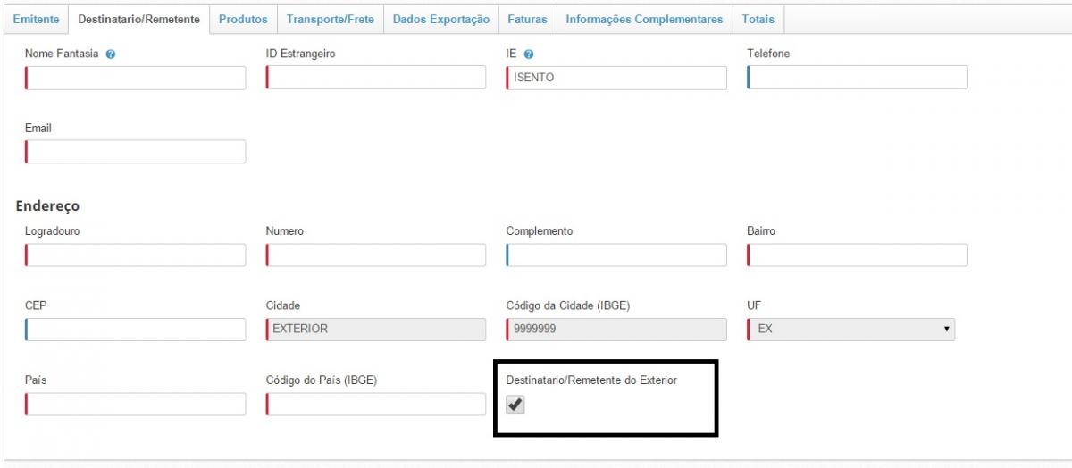 Nota fiscal de exportação
