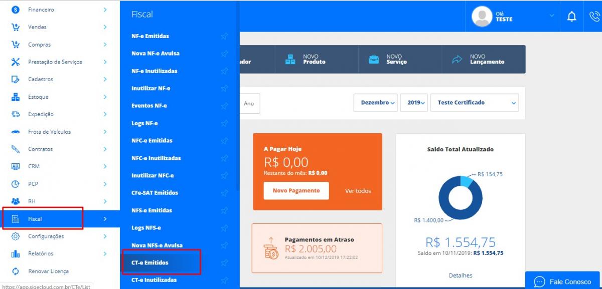 Como gerar uma carta de correção de CT-e