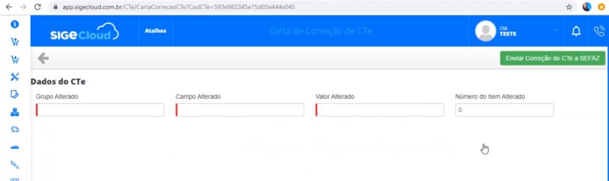 Como gerar uma carta de correção de CT-e