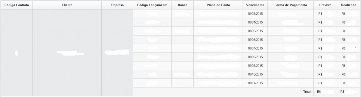 Lançamento de Contratos Lançamento de Contratos