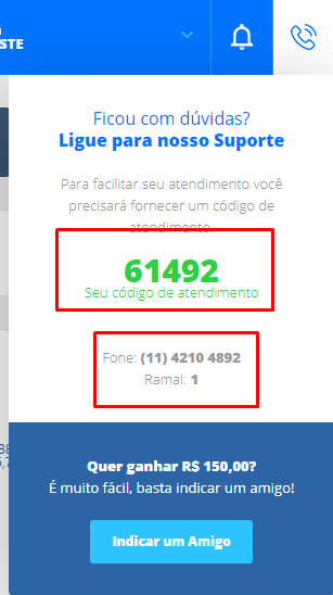 Entrar em contato por telefone